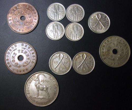 S-Rhodesia High Grade Coin lot Krause Catalogue Value $343 USD (R2680+)