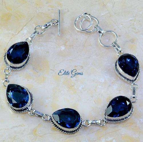 ***CRAZY R1 START!*** STUNNING DARK BLUE IOLITE BRACELET 8 1/2 - 9 3/4"