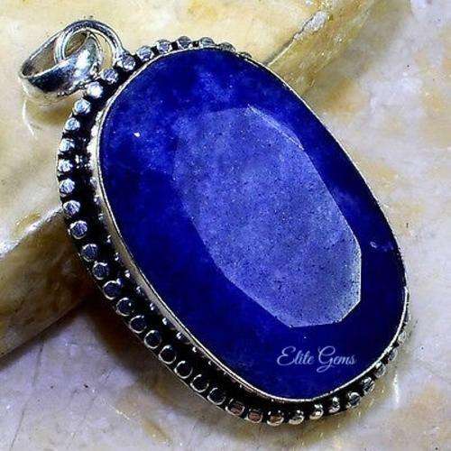 GENUINE SI2 SAPPHIRE PENDANT 2 1/2"