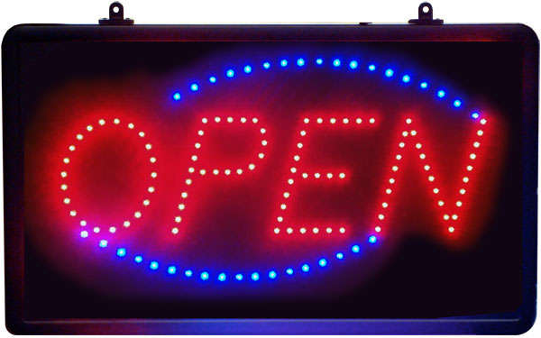 " 2  on auction "  Flashing LED OPEN Sign - Animated Flashing led Light Sign
