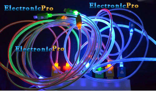8 pin lightning USB LED Light USB Sync Data Charger Cable for iphone 5 5C 5S