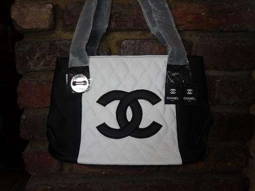 Chanel Black with White Design Logo Handbag *25% OFF* 1DAY SPECIAL ONLY*