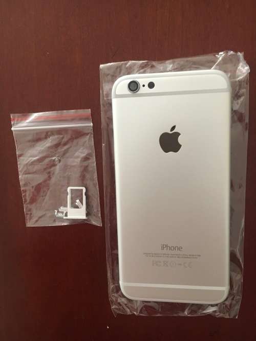 iPhone 6, silver replacement back cover, new and original