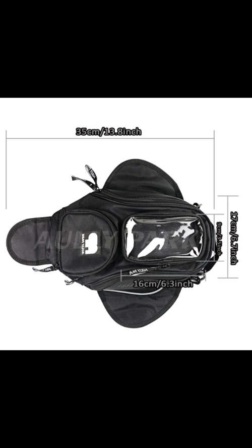 New black fuel tank bag magnetic