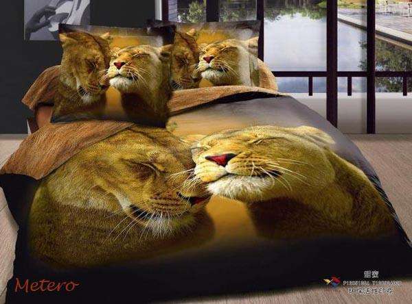 Oil Painting Bedding Set - Lions