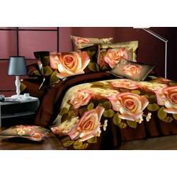 Oil Painting Cotton Bedding Set  - Roses