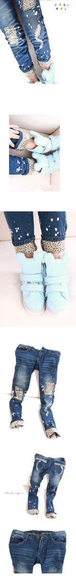 Sexy Leopard Patch Jeans