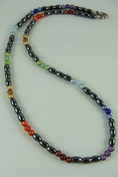 Chakra Gemstone Hematite necklace