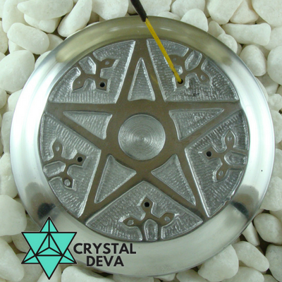 Pentagram round metal Incense Holder