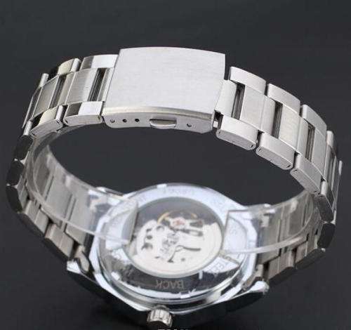 Winner Automatic Stainless Steel Skeleton Mechanical Watch.