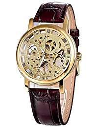 WINNER Automatic Mechanical Unisex Stainless Steel Skeleton Watch