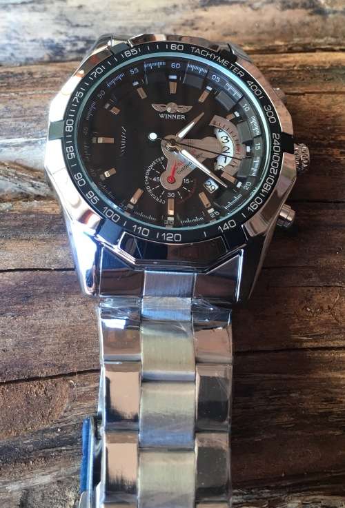 Winner Stainless Steel Automatic Mechanical Men's Watch