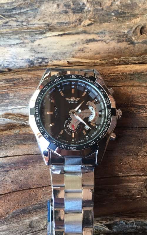 Winner Stainless Steel Automatic Mechanical Men's Watch