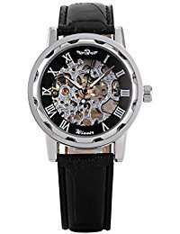 Winner Stainless Steel Skeleton Mechanical Watch.