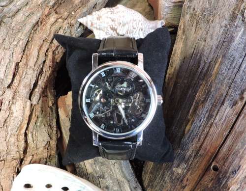 WINNER Automatic Mechanical Stainless Steel Skeleton Watch.