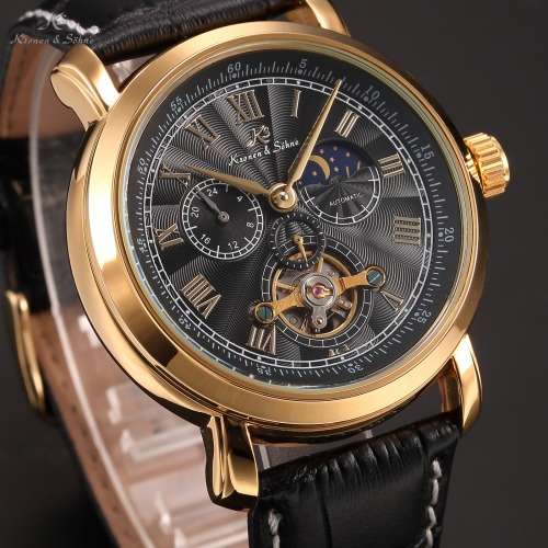 KRONEN & SÖHNE Moonphase Skeleton Tourbillon Chrono Watch