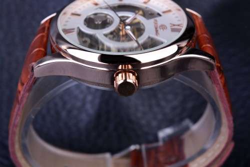 FORSINING Rose Gold Erkek Saat Skeleton Mechanical Watch