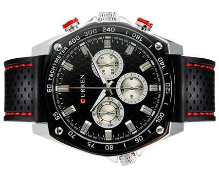 CURREN Men's Wrist Watch with Silicone Strap.
