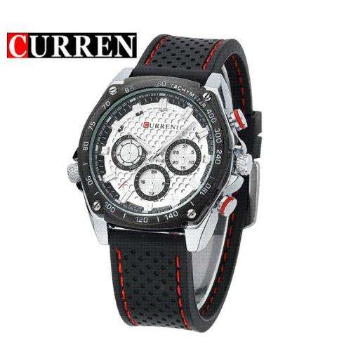 CURREN Men's Wrist Watch with Silicone Strap.