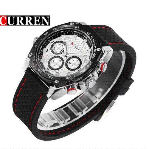 CURREN Men's Wrist Watch with Silicone Strap.