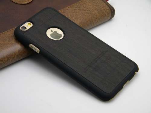 Apple iPhone 6 / 6S Phone Cover (Black with Dark Woodgrain Finish)