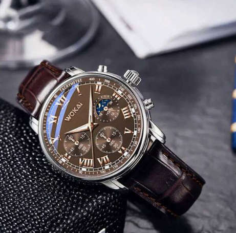 1pc Business Quartz Sport Watch With Casual Leather Strap For Men