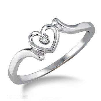 Certified 0.02CT Round Cut Real & Natural Diamond Heart Shaped Ring @ No Reserve Price.