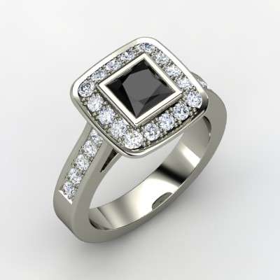 Certified 2.00CT Princess Cut Real & Natural Black Diamond Wedding/Engagement Ring @ Discount Offer.