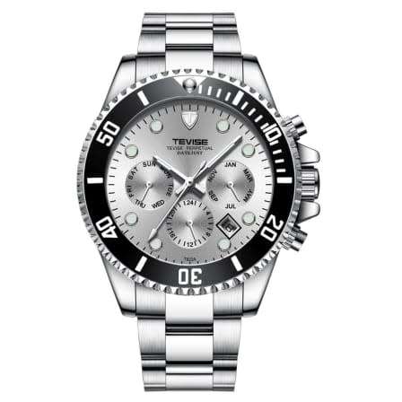 TEVISE ® Men`s Perpetual Automatic Silver Watch BRAND NEW Retail: R2,599.00 TEVISE