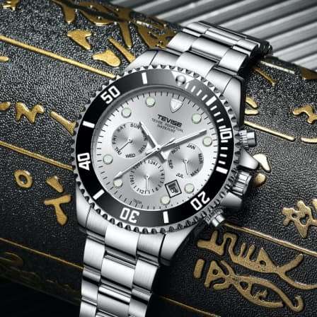 TEVISE ® Men`s Perpetual Automatic Silver Watch BRAND NEW Retail: R2,599.00 TEVISE