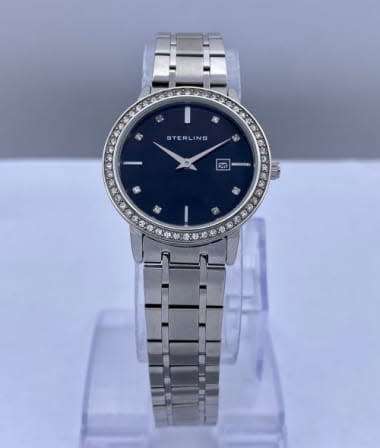 NEW STERLING LADIES CZ DIAMANTE DRESS WATCH