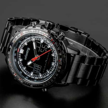 INFANTRY MILITARY CO. Aviation Cockpit Dual Time Watch Brand new BOXED, FULLY LOADED!