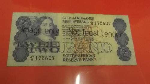 Two Rand Note Signed By Gerhard de Kock Issued Suid Afrikaanse Reserwebank Very Low Start