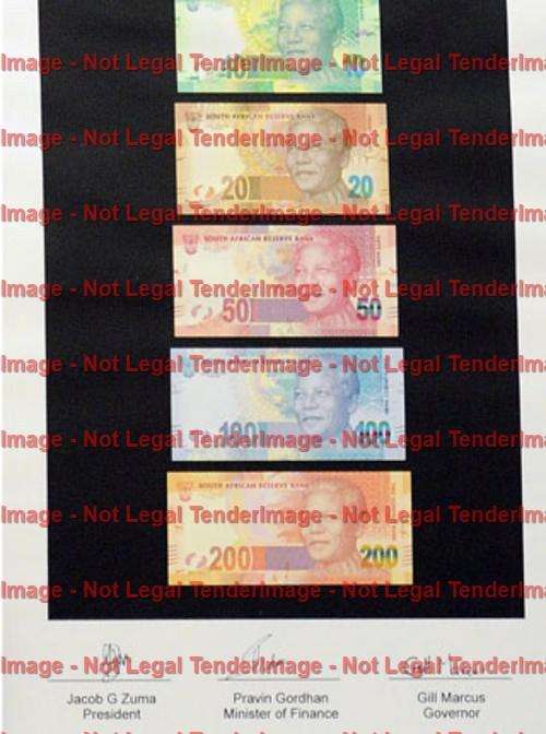 BRAND NEW Crisp 2012 Mandela Bank Notes Set-R10+R20+R50+R100+R200@R1 START