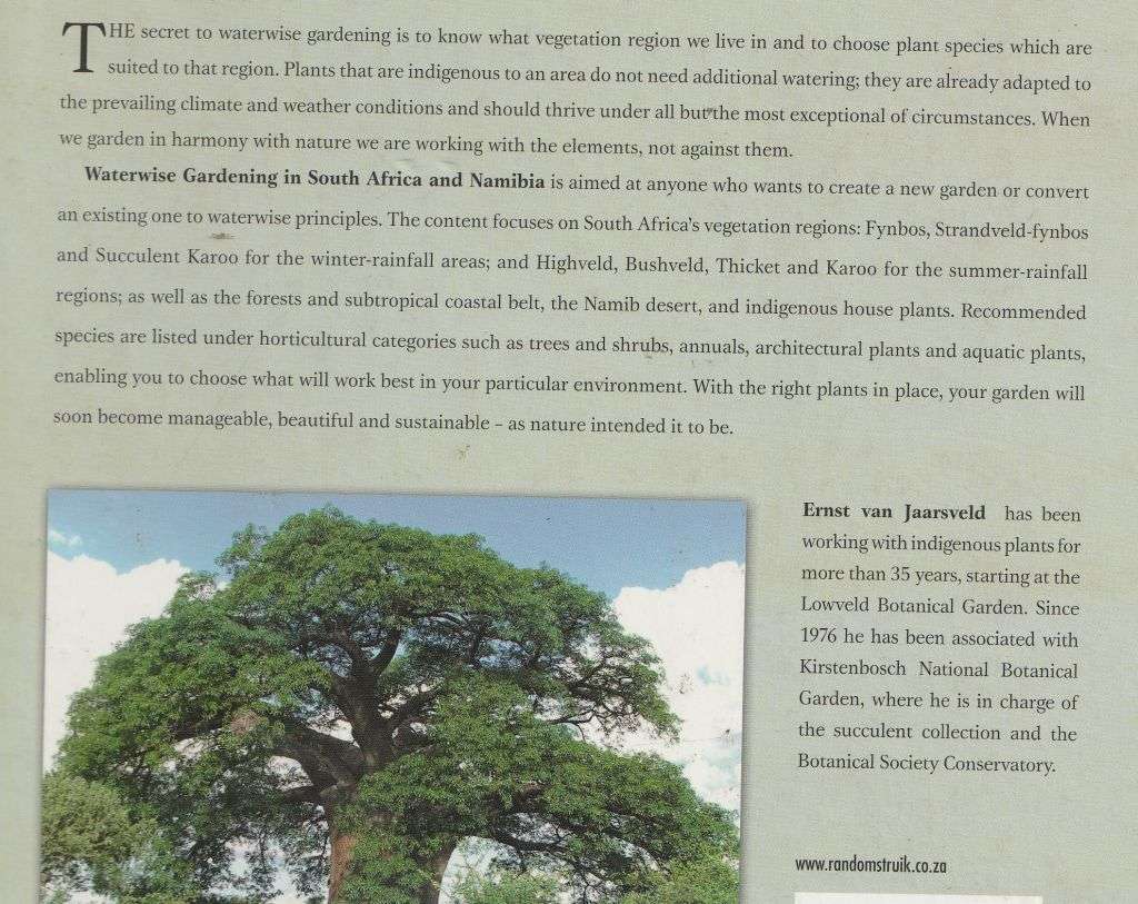 WATERWISE GARDENING IN SOUTH AFRICA AND NAMIBIA by Ernst van Jaarsveld