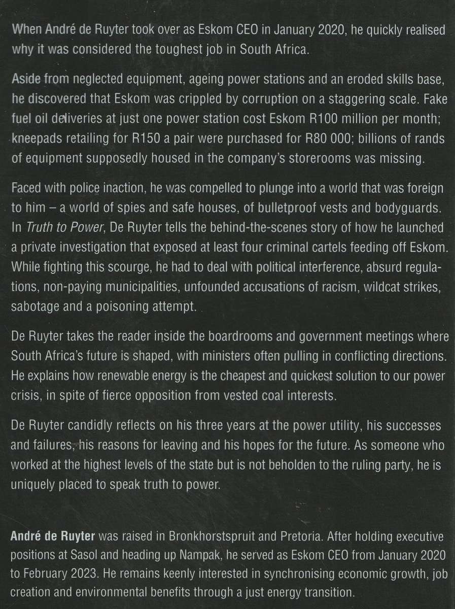 ANDRE DE RUYTER: TRUTH TO POWER: MY THREE YEARS INSIDE ESKOM