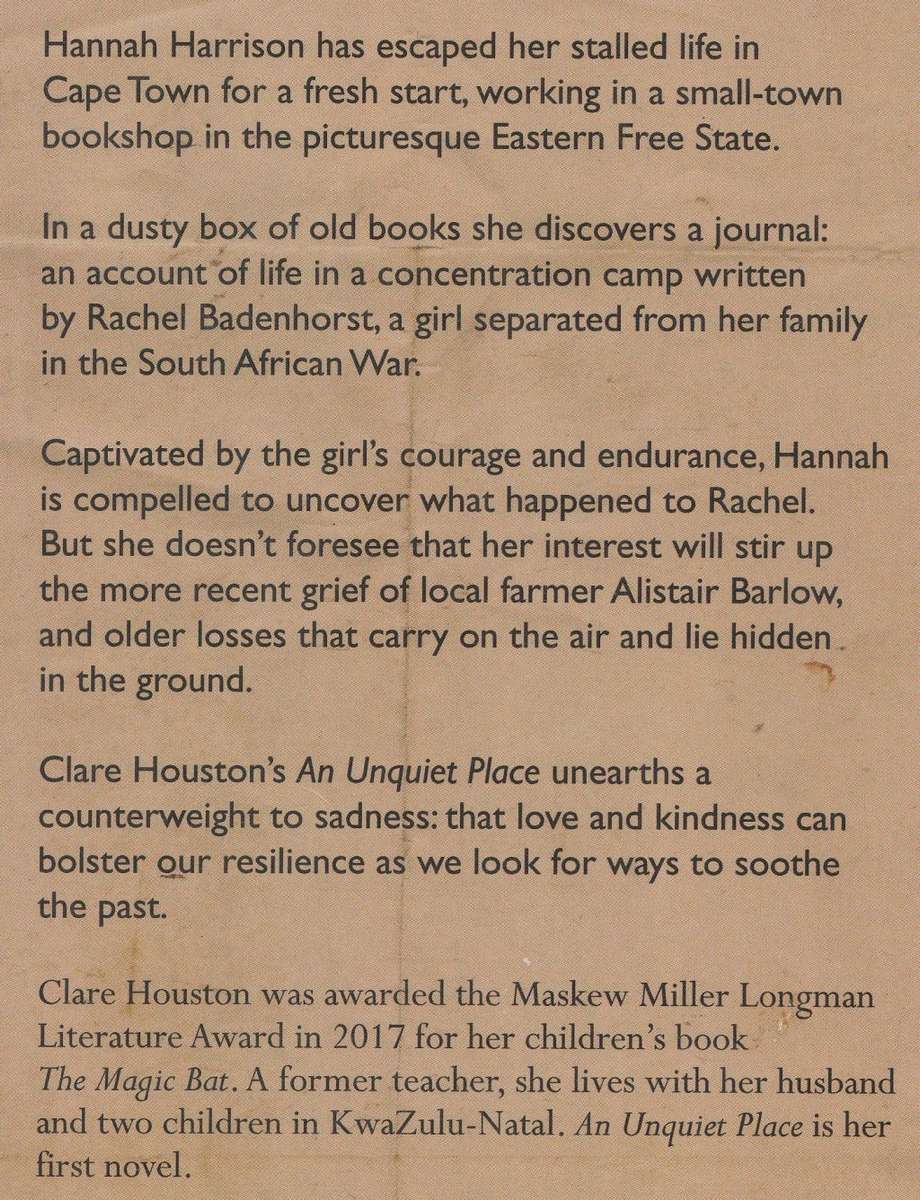 AN UNQUIET PLACE by Clare Houston