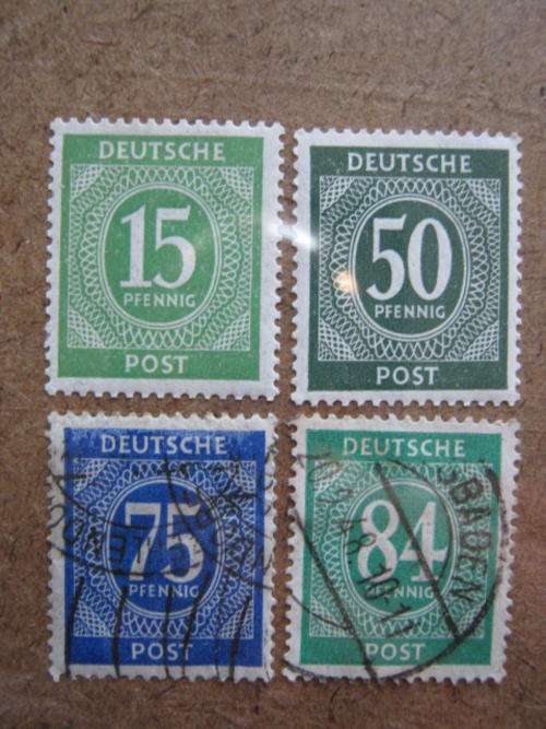 1945 German Numerals (15, 50, 75, 84pf)