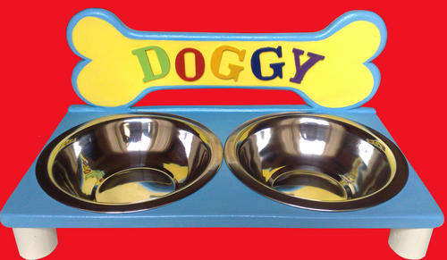 Funky food bowl stand for small dogs