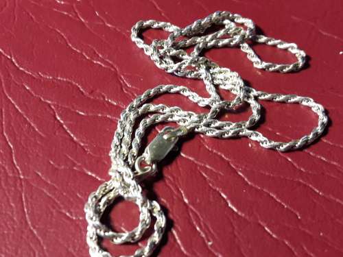 SOLID STERLING SILVER ROPE NECKLACE