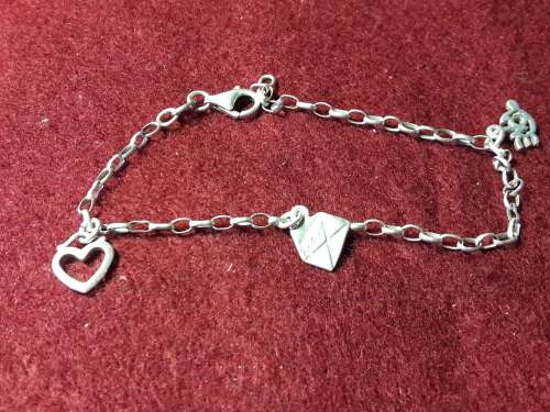 SOLID STERLING SILVER BRACELET WITH CARMS