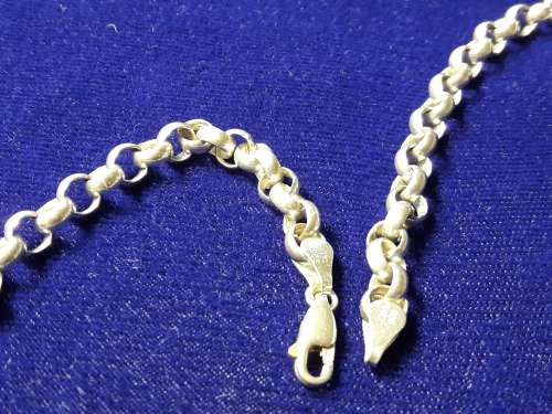 LOVELY GENUINE STERLING SILVER BELCHER CHAIN WITH ITALIAN CLASP IN EXCELLENT CONDITION