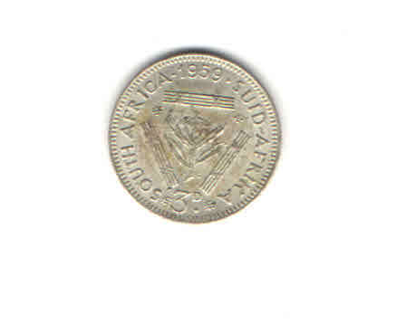 1959 Three Pence (3d) tickey