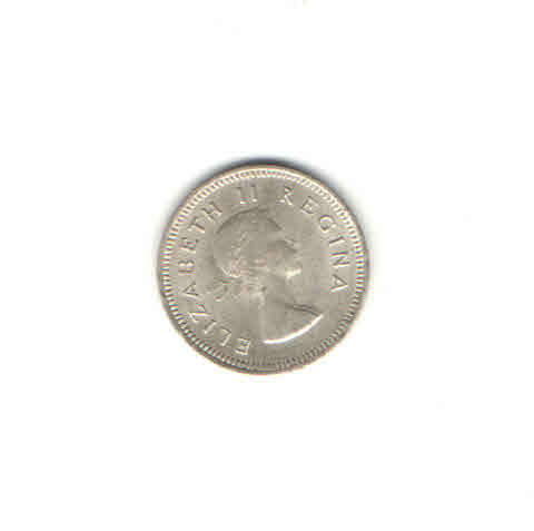 1959 Three Pence (3d) tickey