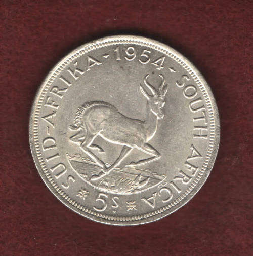 1954 SA UNION 5 SHILLINGS [CROWN] - As per scan