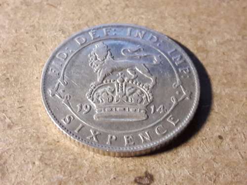 1914  BRITISH 6 Pence - George V