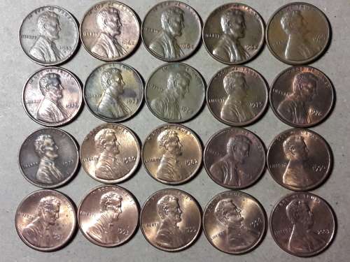 A LOT OF 20 USA  1 CENT [AU to UNC]