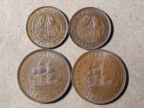 4 x SA UNION COINS ALL UNCIRCULATED
