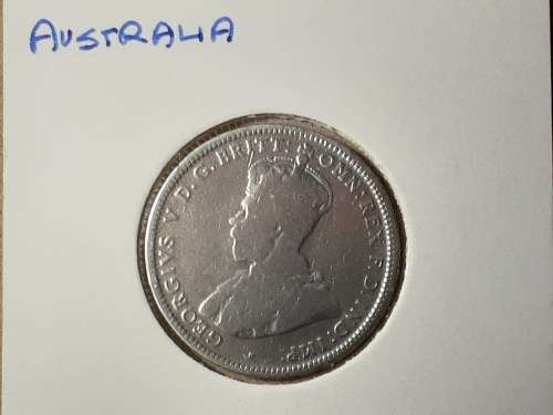 1913 AUSTRALIA STERLING SILVER 1 Shilling - George V