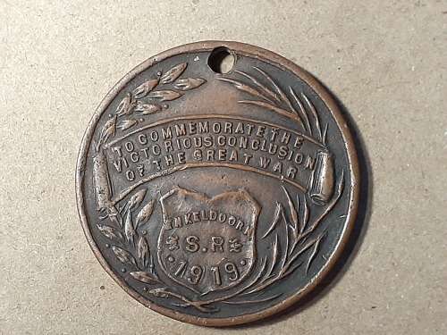 Rhodesia: Great War Peace Medal of 1919 : Enkeldoorn [RARE]